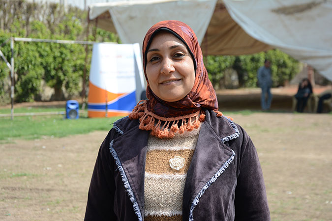 Magda Ahmed, a rural women leader from Minya during a volunteers camp in March 2018. Photo: UN Women/Ahmed Hindy.