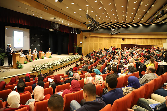The first panel discussion titled "Women and Labor: An Arab Cultural Perspective" that was held in the event organized at Bibliotheca Alexandrina on March 19th, 2019. 