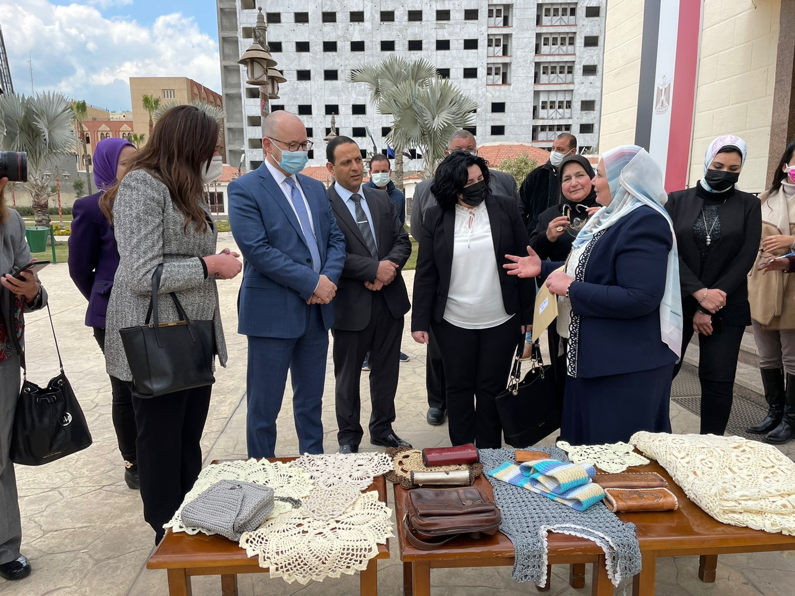 Representatives during the field visit in Beheira governorate on 22 March 2022. 