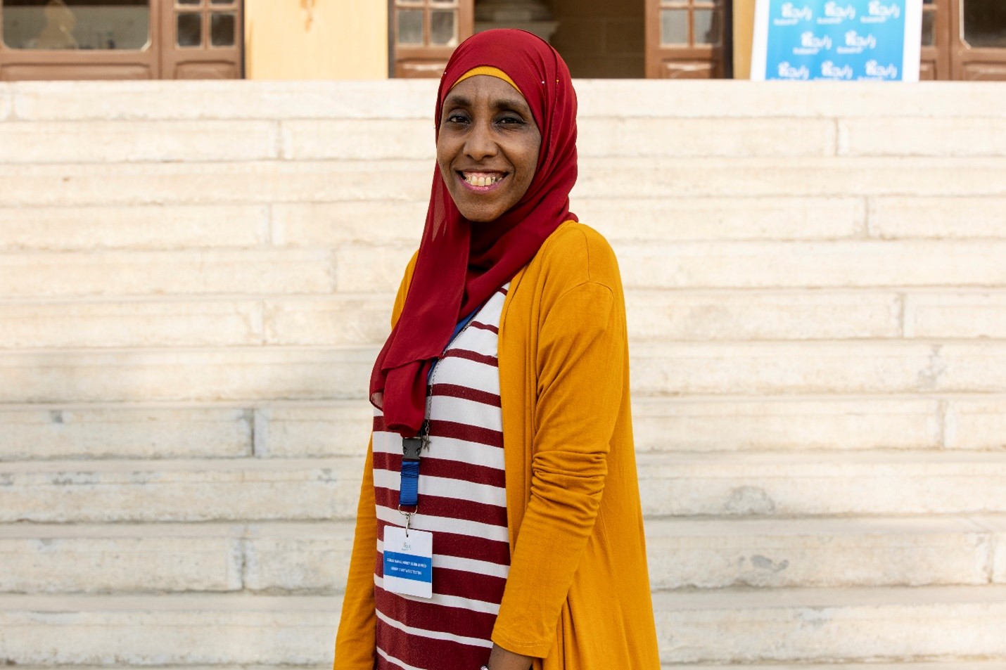 Israa Gamal Mohie El-Din at an ICT career day for women job-seekers organized for Rabeha participants on 20 October 2022 at Sultana Malak Palace. Photo: UN Women/Hady Elzeniry 