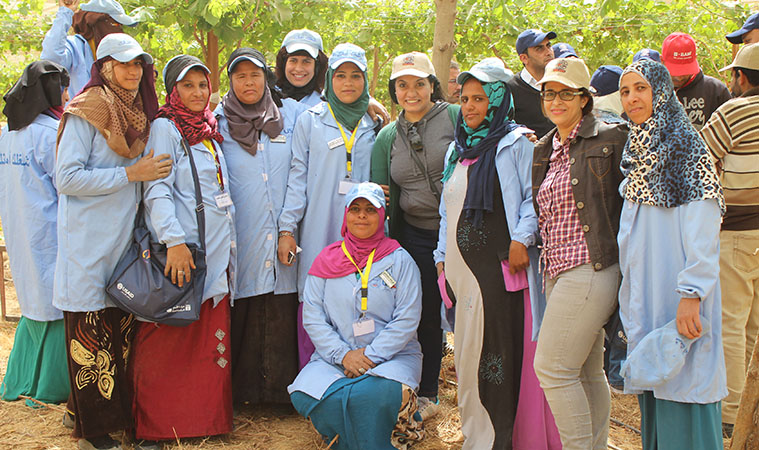 Samar with her coworkers at the Women Employment Promotion Programme 