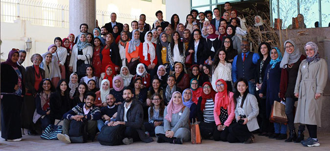a group photo during "Her Story" event in celebration of Internation Women's Day