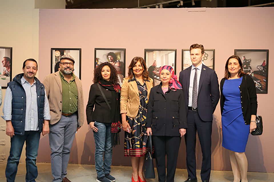 A Group Photo During the Photo Exhibit in Bibliotheca Alexandrina. Photo:Courtesy of Embassy of Sweden in Cairo