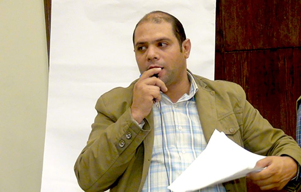 Amr Abdelrahman during participating in a Monitoring and Evaluation workshop in 2018. Photo Courtesy: Youth Association for Local Community Development