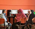 Marwa Saber (right) attends the IT training at Electro Misr Applied Technology School. Photo: Courtesy of IECD.