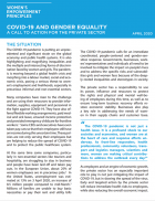 COVID-19 and Gender Equality: A Call to Action for The Private Sector